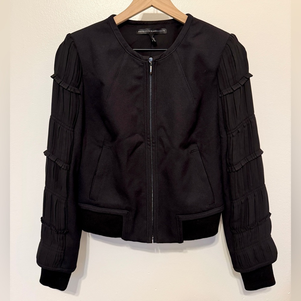 White House Black Market Black Bomber Jacket